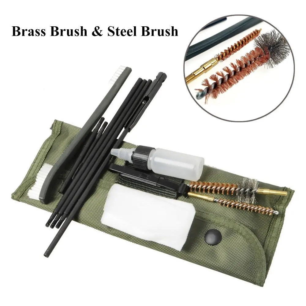 10-Piece Rifle & Pistol Cleaning Kit – .22 Cal, 5.56mm Gun Cleaner for Hunting & Airsoft