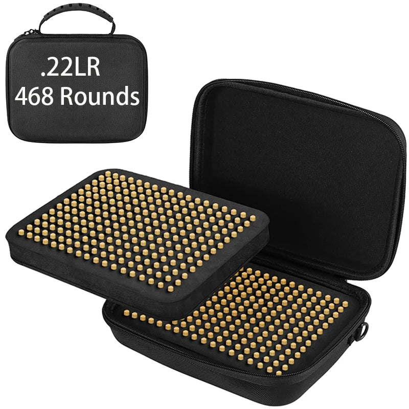 AIRSSON Ammo Pouch – 108/216/468 Round Storage Case for .223, 9mm, .22LR Ammunition