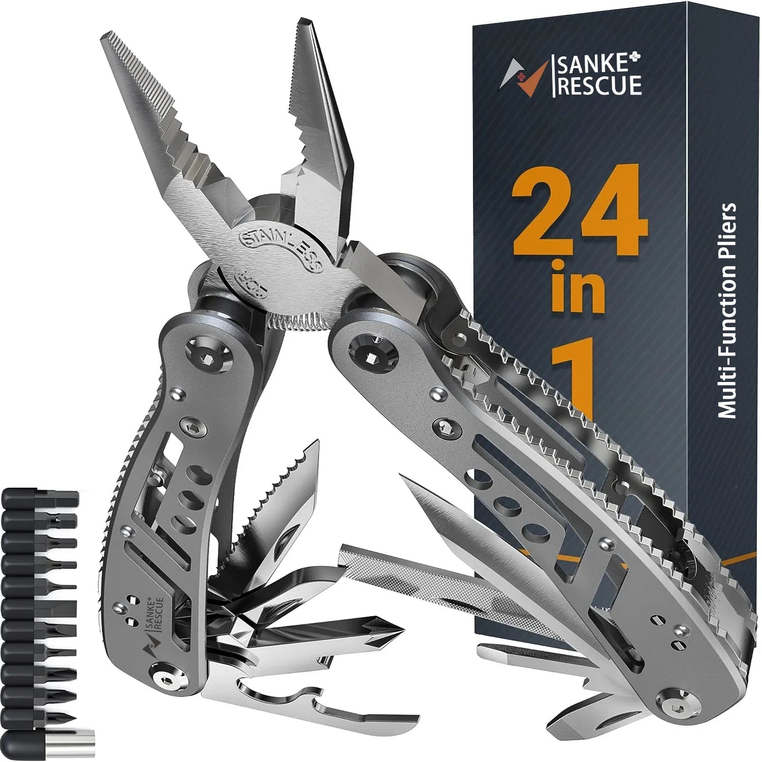 SANKE RESCUE 24-in-1 Multitool Pliers for Survival, Camping, and Hunting