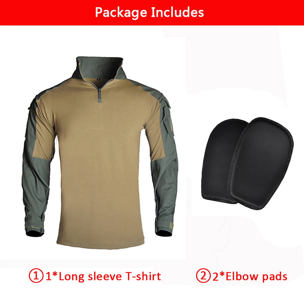 HAN WILD Combat Uniform +Pads Safari Tactical Pants Sport Climbing Uniform Camo Shirt Combat Shirts Hunting Clothes Men Camping