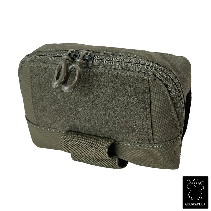 GHOST ACTION Tactical Admin Pouch – MOLLE Dual-Zipper EDC Utility Pouch