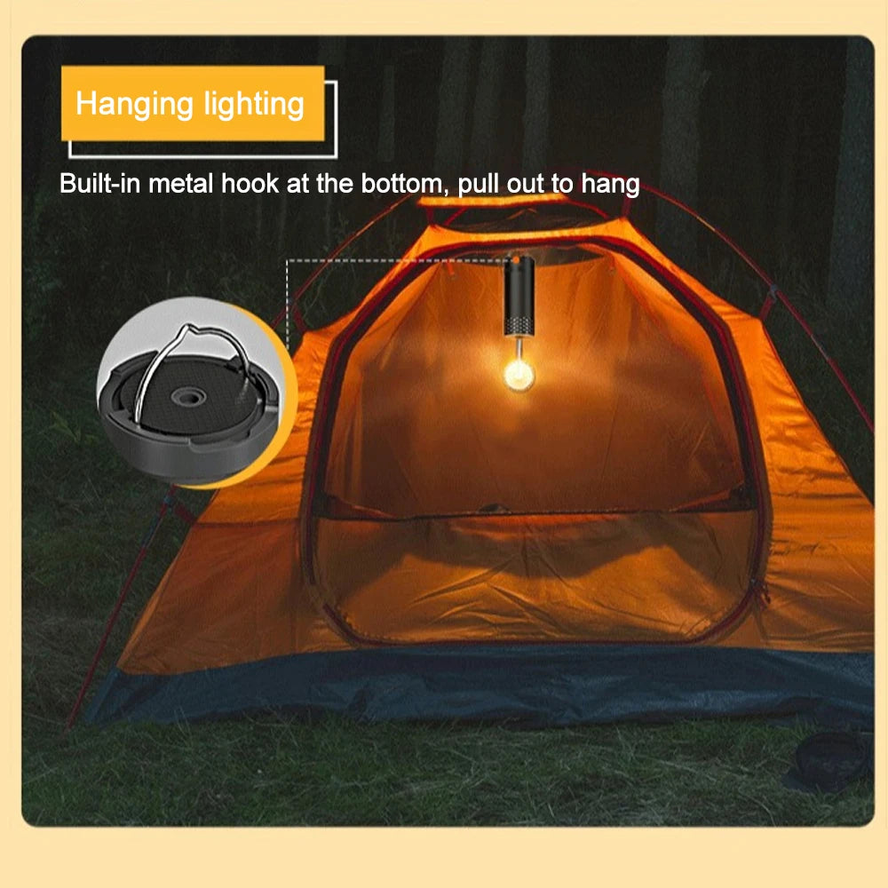 NEWSTYLE Telescopic LED Camping Lantern - Rechargeable Tripod Light with Flashlight Function