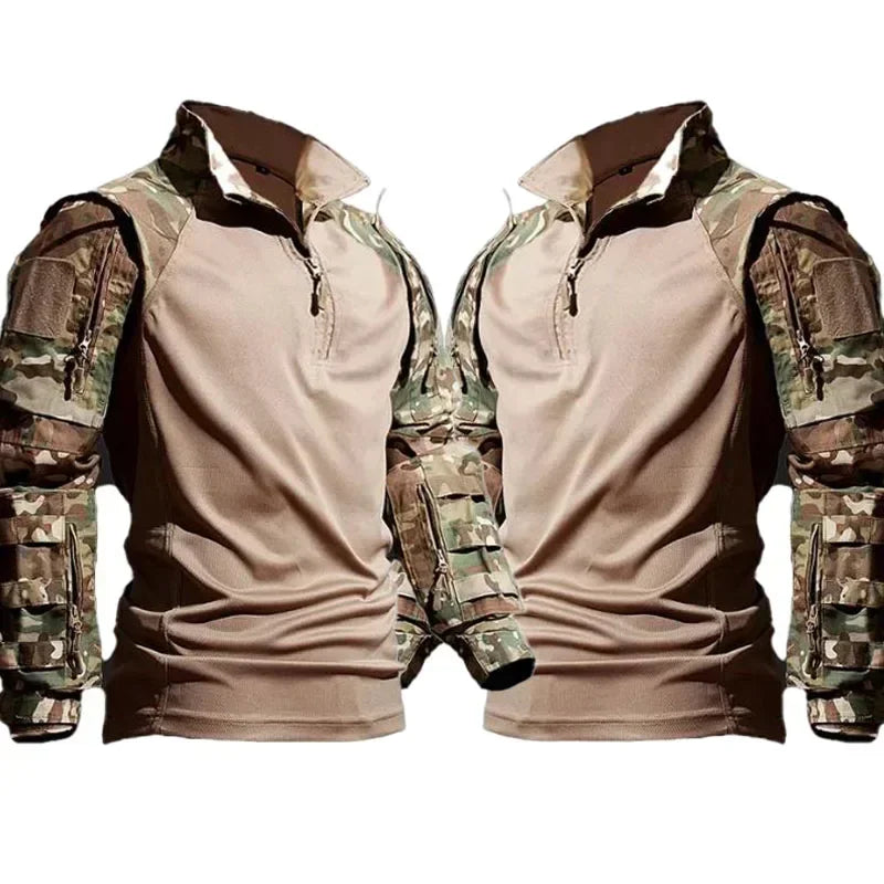 Men’s Outdoor Tactical Hunting Set – Waterproof Camo Sweatshirt & Cargo Pants, Durable, Pockets