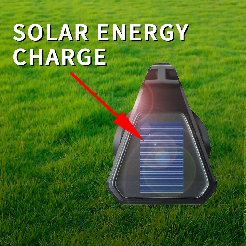 WARSUN DA03 USB & Solar Rechargeable LED Searchlight with COB Work Light and Red Flash Modes