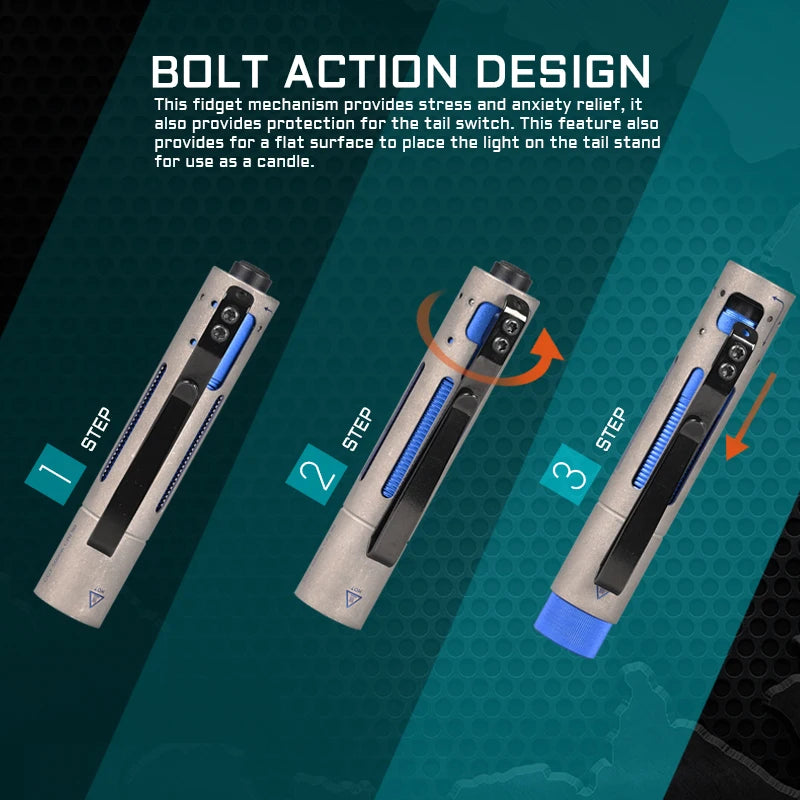 ACEBEAM Rider RX 2.0 Titanium 700 Lumen AA USB-C EDC Flashlight