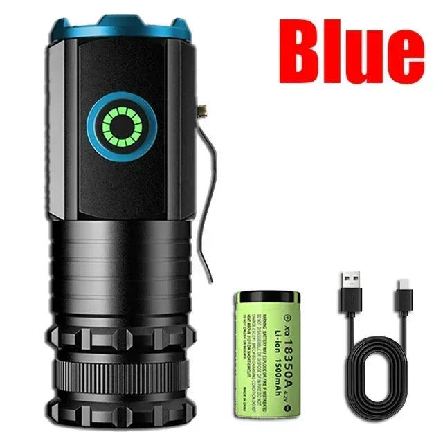 KDULIT 2000LM Mini EDC LED Flashlight – USB Rechargeable Keychain Torch for Camping & Hiking