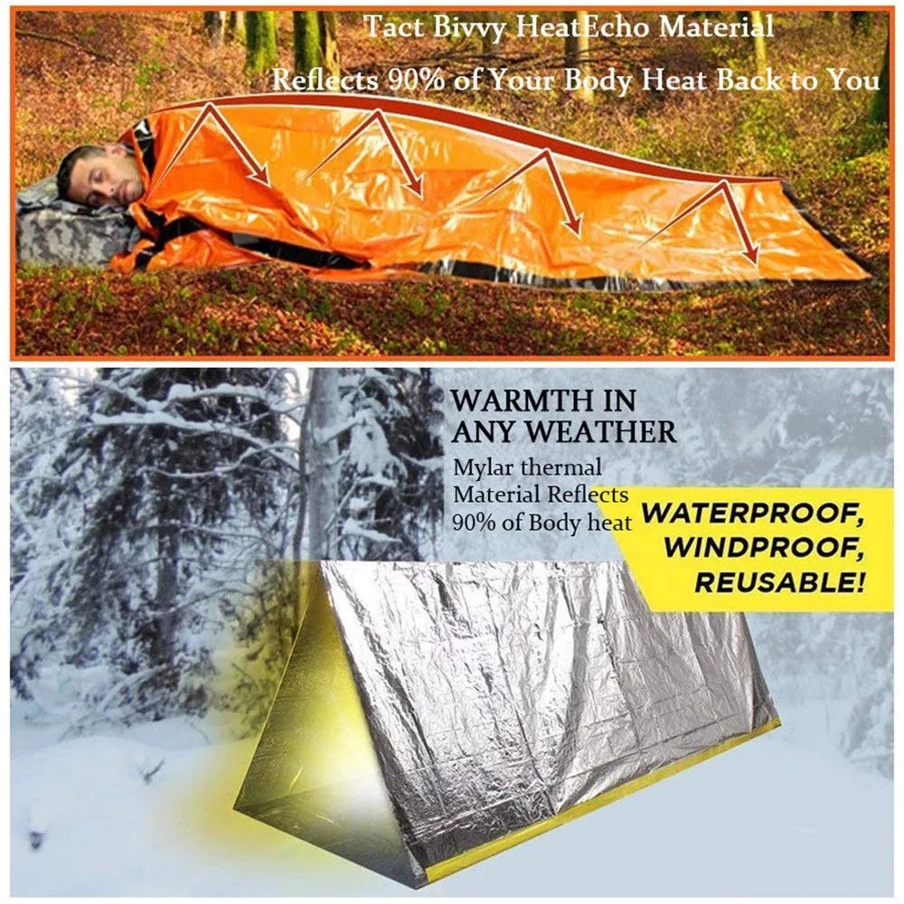 Portable Waterproof Emergency Survival Sleeping Bag for Camping and First Aid