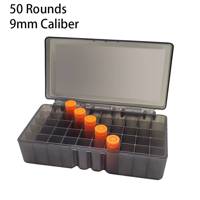 AIRSSON Bullet Box – 50/99 Round Ammo Storage Case for 9mm, .223/5.56mm, 7.62x39mm