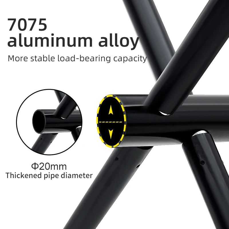 PACOONE Portable Folding Stool Lightweight Aluminum for Camping and Fishing