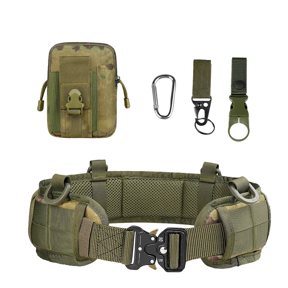 JSJM Tactical Belt Adjustable Padded Belt for Hunting and Outdoor Use