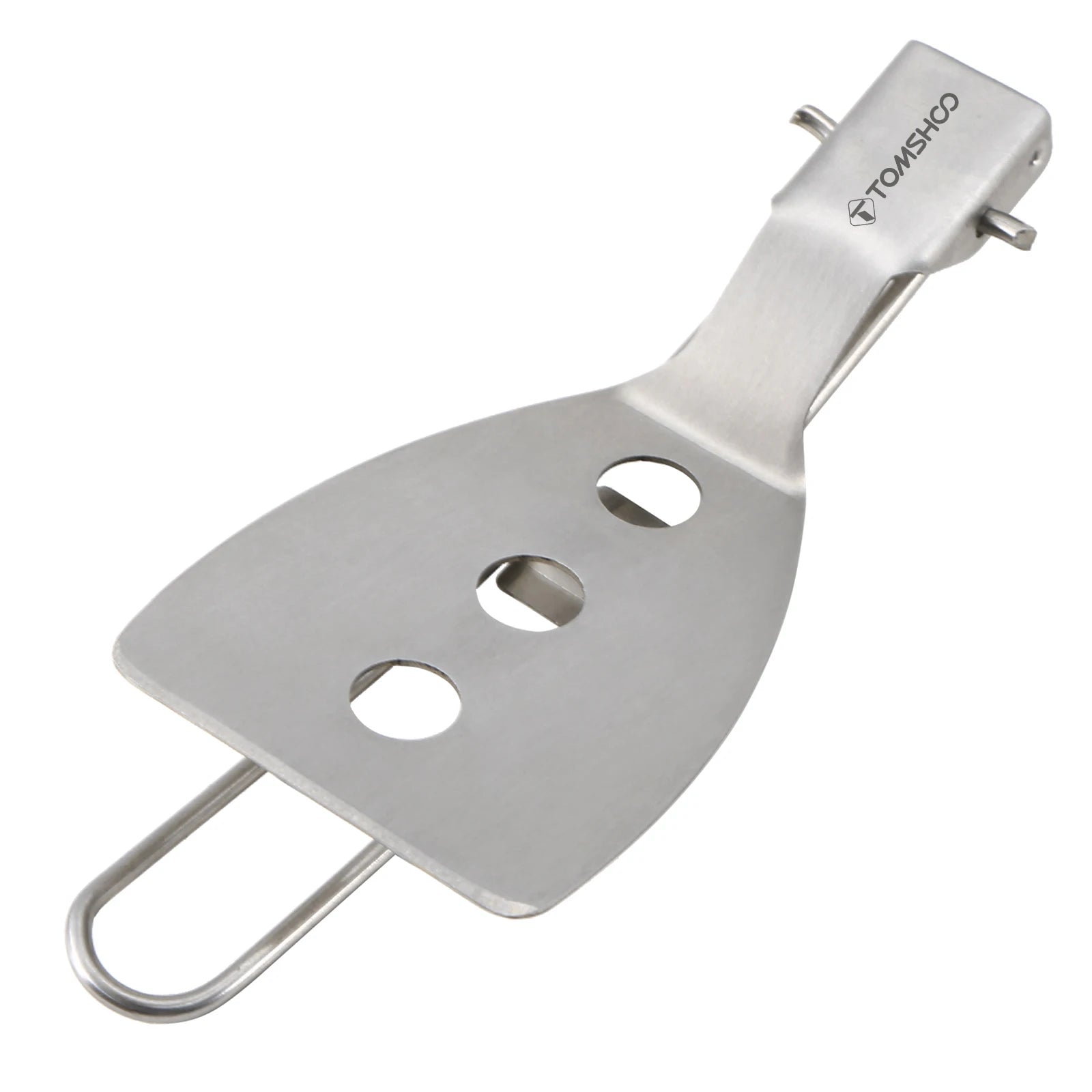 TOMSHOO Stainless Steel Folding Spatula – Compact Cooking Turner for Camping & BBQs