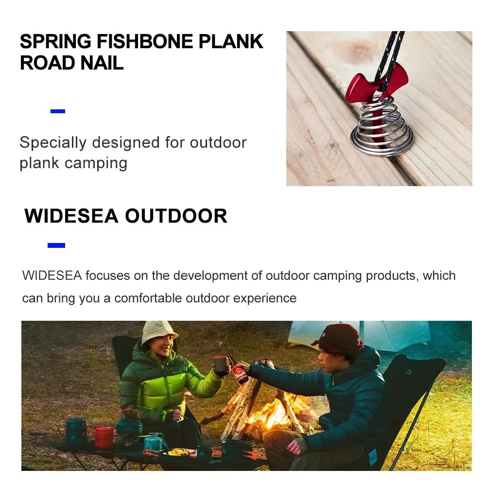 WIDESEA Camping Tent Stakes Spiral Fish Bone Pegs 4pcs