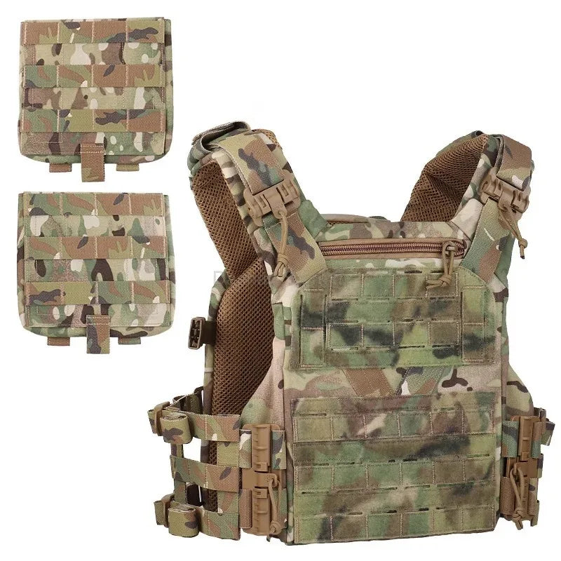 Outdoor Tactical Hunting Vest – K19 MOLLE Plate Carrier with Quick Release, Combat Training