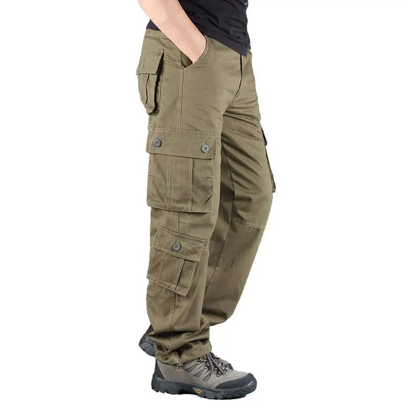 Men’s Tactical Camouflage Overalls – Multi-Pocket Cotton Cargo Work Pants for Fishing and Hunting