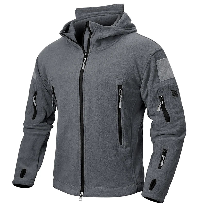 REFIRE GEAR Winter Tactical Fleece Jacket for Men – Warm Polar Outdoor Hoodie