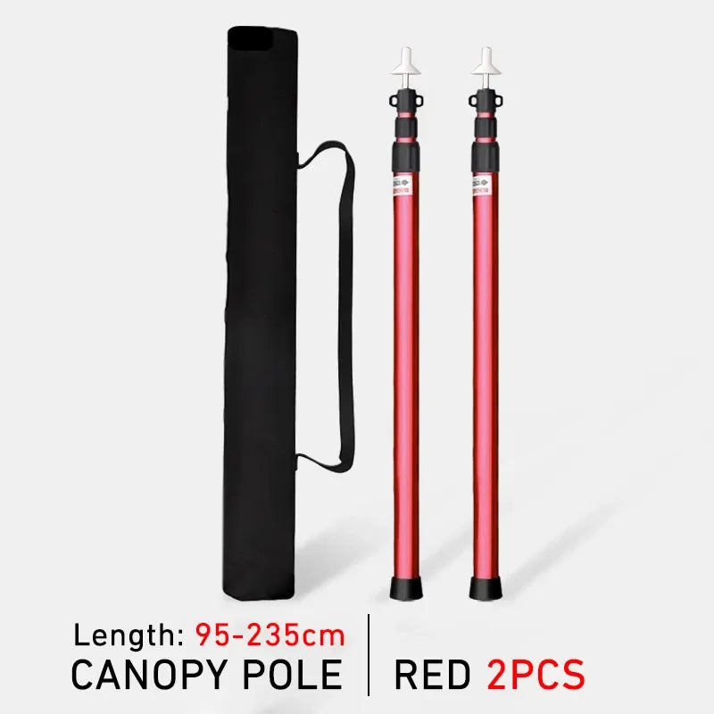WEST TUNE 2PCS Camping Canopy Pole Aluminium Alloy Telescopic Tent Support