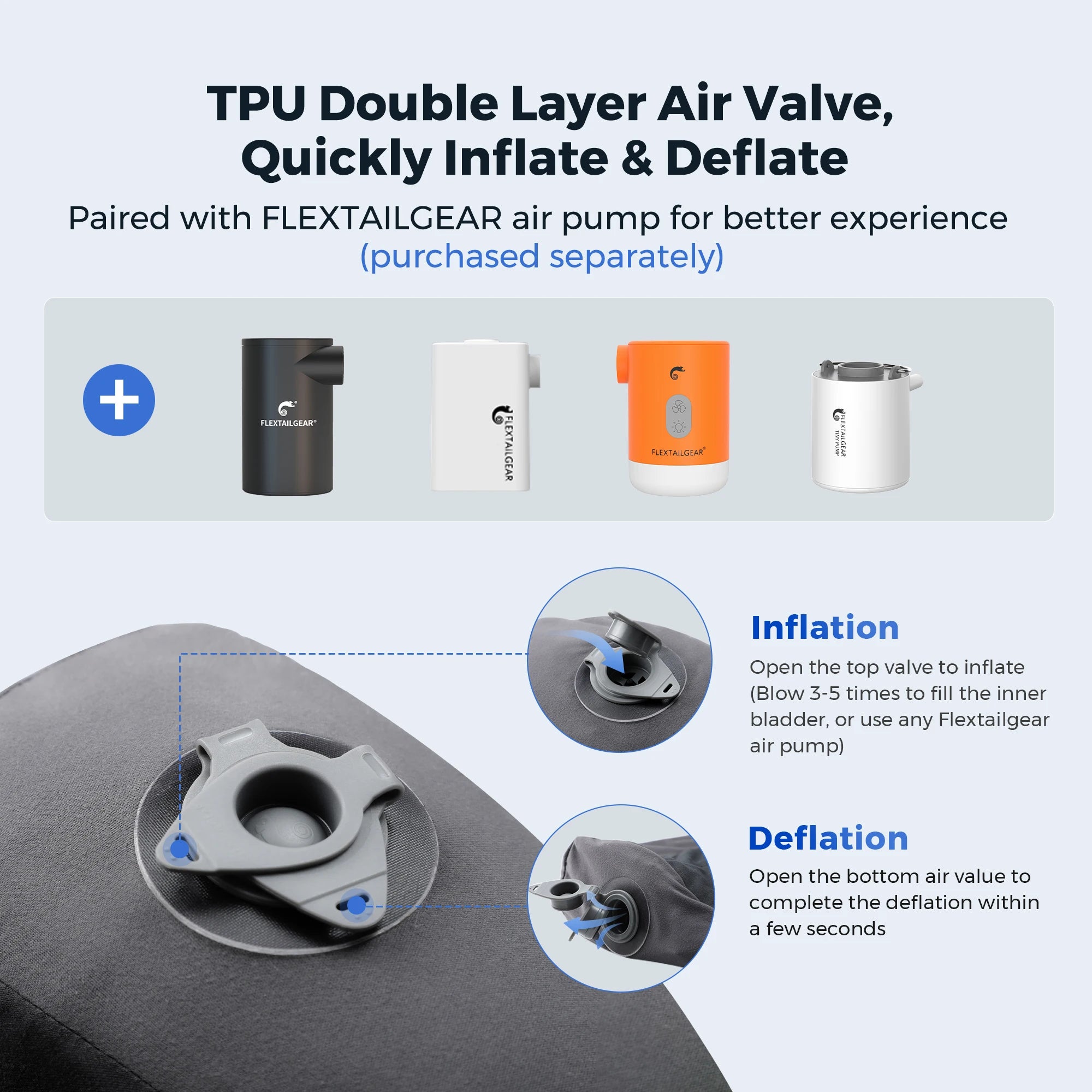 FLEXTAILGEAR ZERO PILLOW Ergonomic Inflatable Camping Pillow