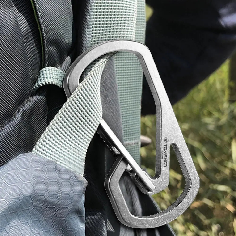 TOMSHOO Titanium Carabiner – Ultra-Light Keychain Holder for Camping & Travel