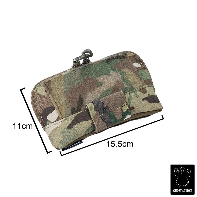 GHOST ACTION Tactical Admin Pouch – MOLLE Dual-Zipper EDC Utility Pouch