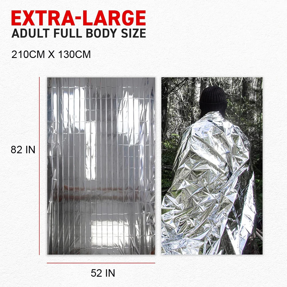 Survival Emergency Mylar Thermal Blanket – NASA Foil Space Blanket for Outdoor First Aid
