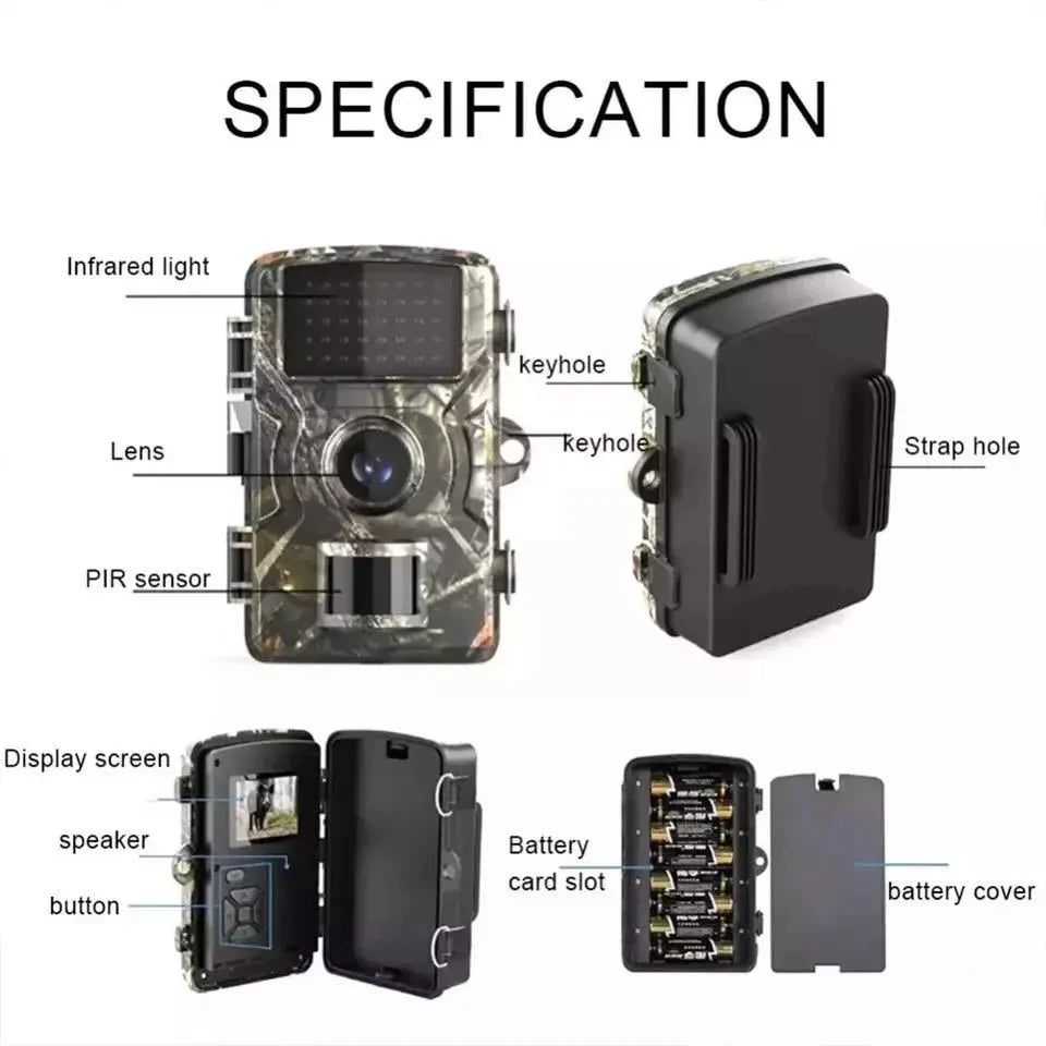 16MP 1080P Hunting Trail Camera – Infrared Night Vision Motion Activated Security Cam