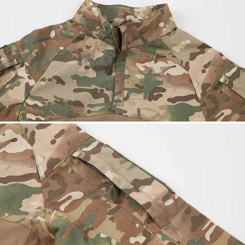 REFIRE GEAR Ripstop Camouflage Hunting Shirt - Multi-Pocket Long Sleeve Outdoor Shirt for NZ Bush Stalking