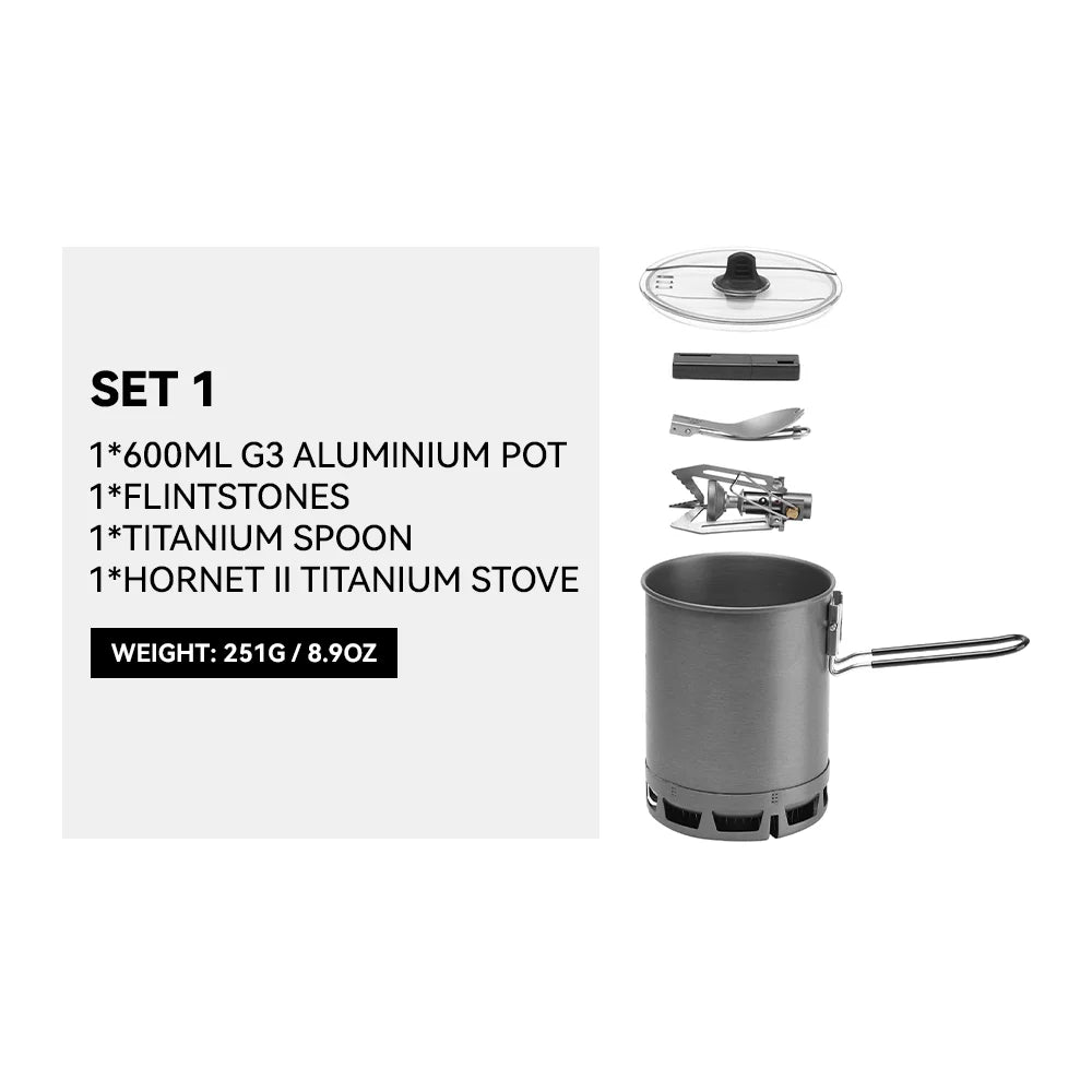 FIRE MAPLE Petrel Ultralight Cooking System - Complete Stove & Pot Set for NZ Hunting