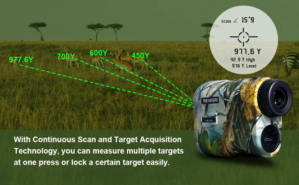 REVASRI 1000m Hunting Laser Rangefinder Rechargeable Monocular