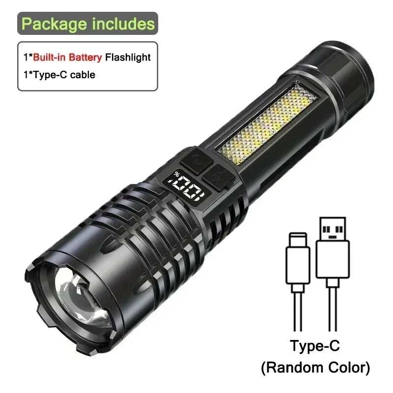 KDULIT 2000LM Mini EDC LED Flashlight – USB Rechargeable Keychain Torch for Camping & Hiking