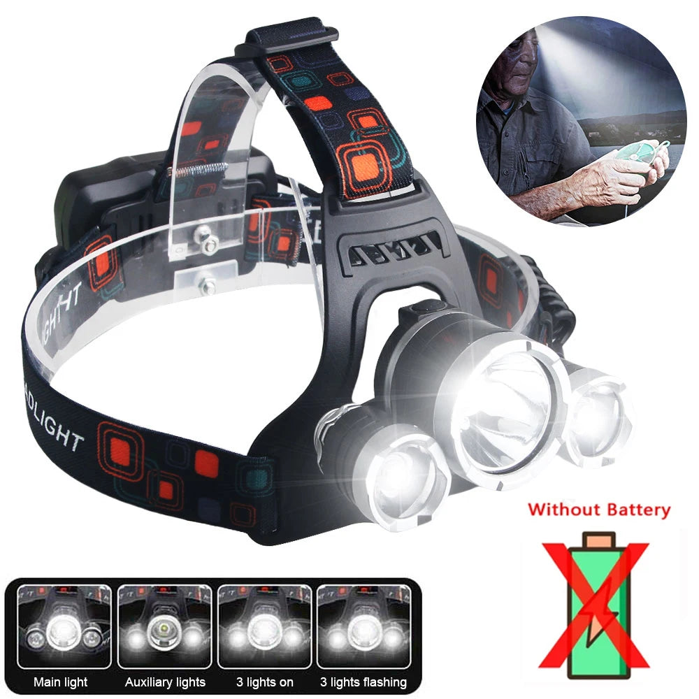 SOLARSTORM Multi-Colour LED Headlamp - Red/Green/White/UV Rechargeable Tactical Light