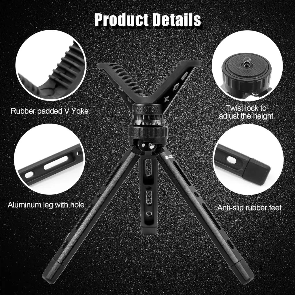 HUNTPAL Mini Adjustable Tripod – Portable V Yoke Shooting Rest for Outdoor Hunting