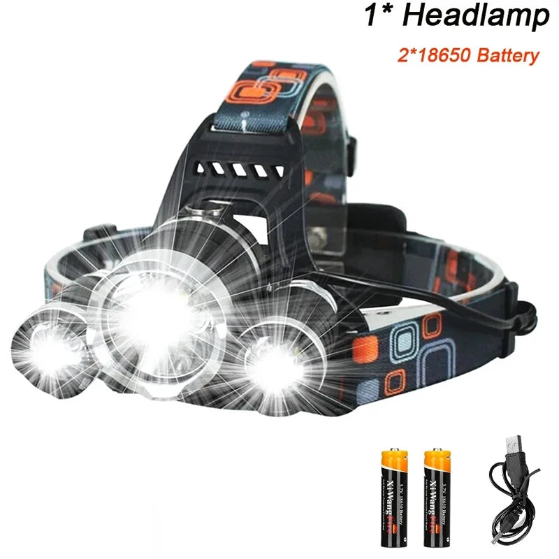 1000000LM LED Headlamp – XHP90.2 USB Rechargeable Fishing & Hunting Head Torch, High-Power