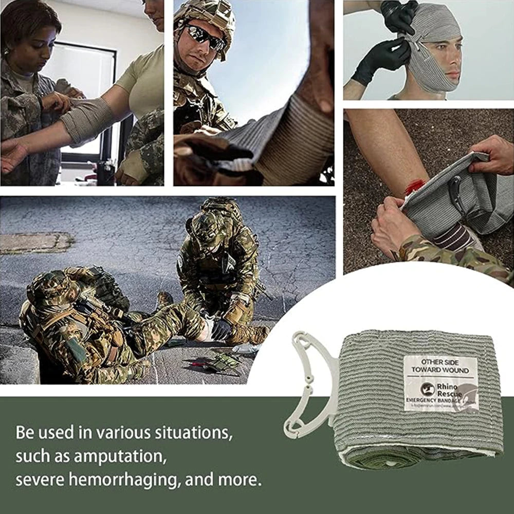 RHINO RESCUE Israeli Style Emergency Bandage 4/6" Tactical Trauma Wound Dressing