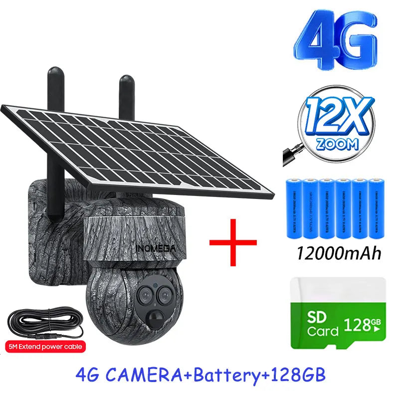 INQMEGA 8MP Solar Security Camera – 4G SIM/WiFi Outdoor CCTV with Human Detection