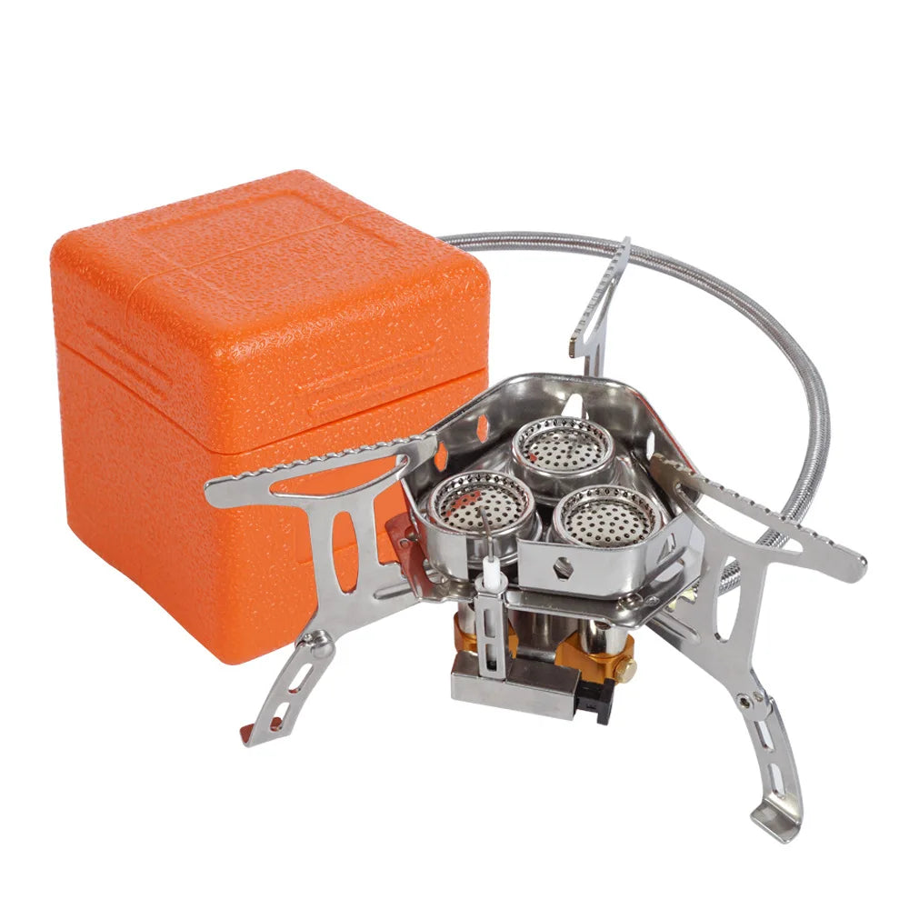 TARKA 3 Heads Gas Stove – Folding 5800W Camping Burner for Outdoor Cooking & BBQ