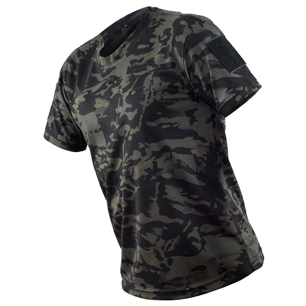 MEGE KNIGHT Men's Quick-Dry Hunting T-Shirt - Breathable Camouflage Top for NZ Summer Expeditions