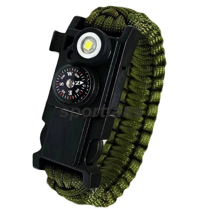SPORTFANS Waterproof LED Paracord Bracelet – Emergency Survival Cord for Outdoor Adventures