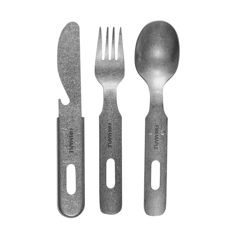 FIRE MAPLE Antarcti 3-in-1 Utensils Set – Stainless Steel Camping Cutlery (Fork, Knife, Spoon)