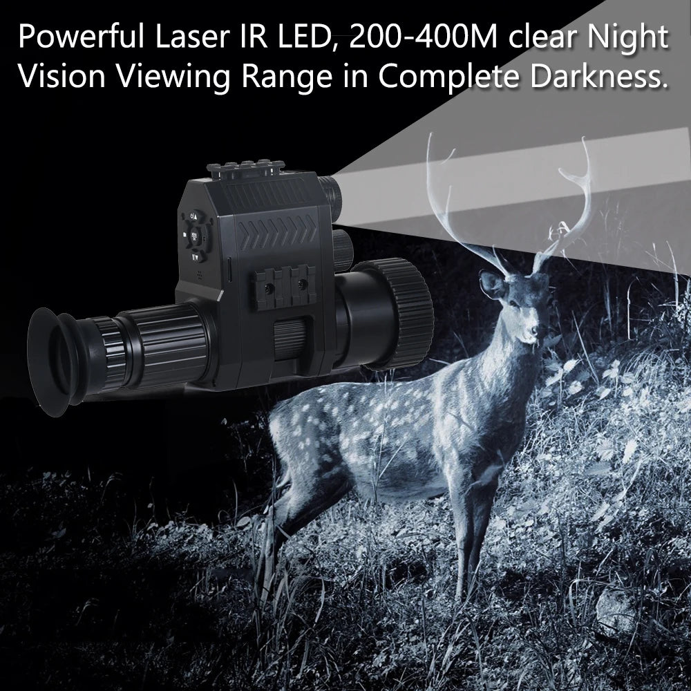 MEGAOREI Digital Night Vision Scope Monocular – 200-400M Range with Infrared Camera