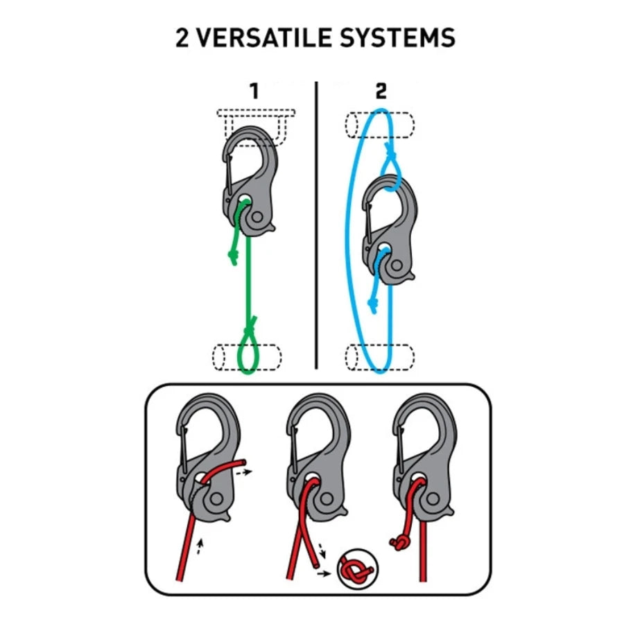 Rope Tightener Cast Aluminium Self-Locking Hook for Outdoor Use