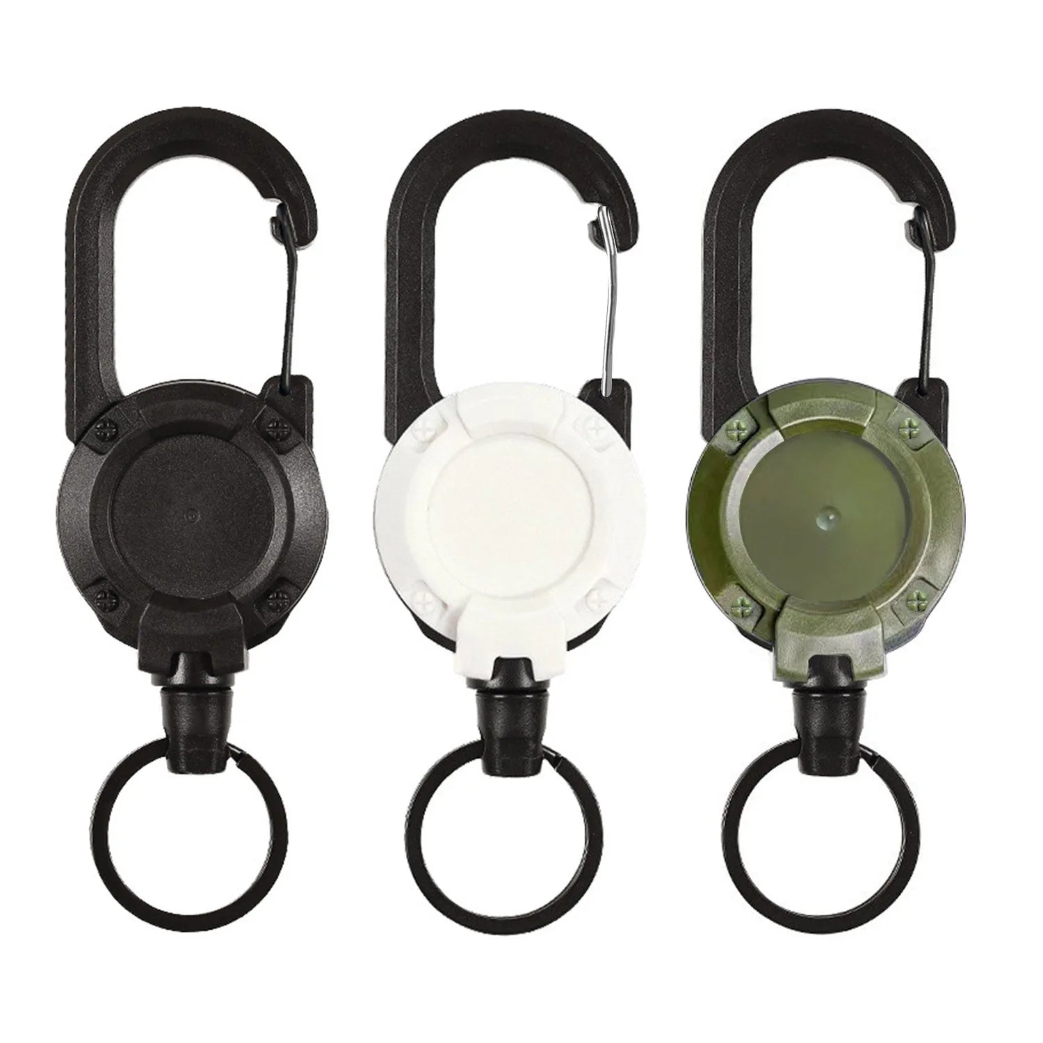 Automatic Retractable Wire Rope Keychain with Carabiner for Outdoor Use