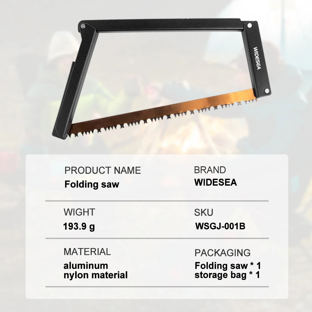 WIDESEA 32cm Folding Camping Saw – Portable Manganese Blade for Wood & Outdoor Use