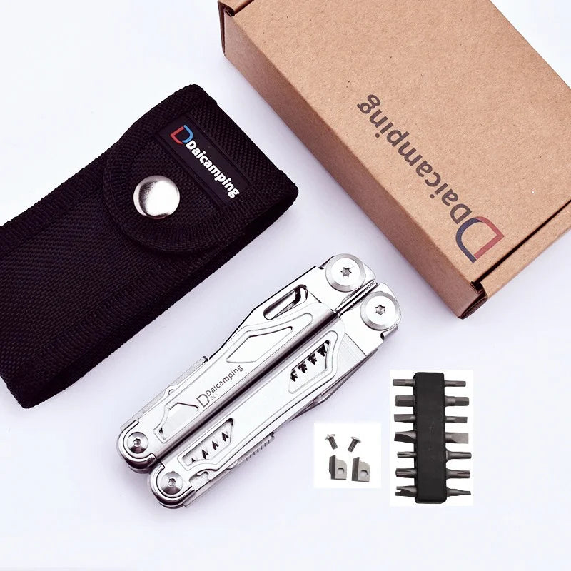 DAICAMPING DL1 Multifunctional Folding Knife and Pliers with Extra Cutter and Screwdriver Set