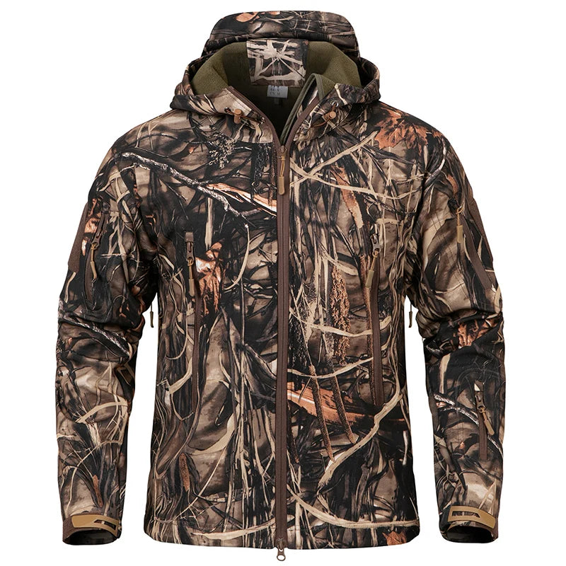 REFIRE GEAR Men's Silent Soft Shell Camouflage Tactical Jacket