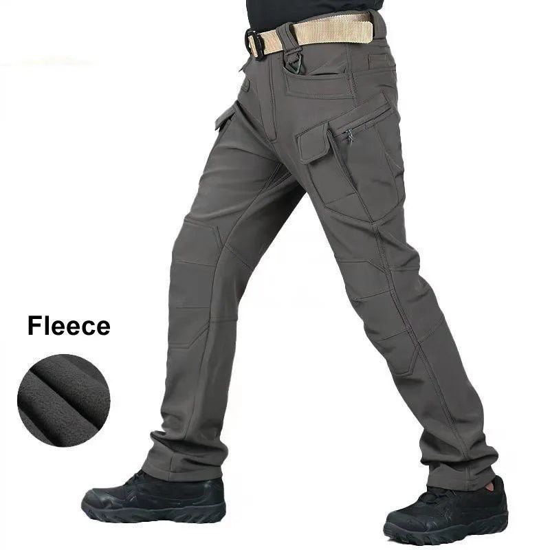 VIKTACTICAL Winter Softshell Thermal Hiking Pants - Fleece-Lined Waterproof Tactical Cargo Trousers