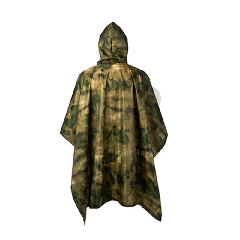 HIGH-JUMP PU Breathable Camouflage Poncho for Hunting and Hiking