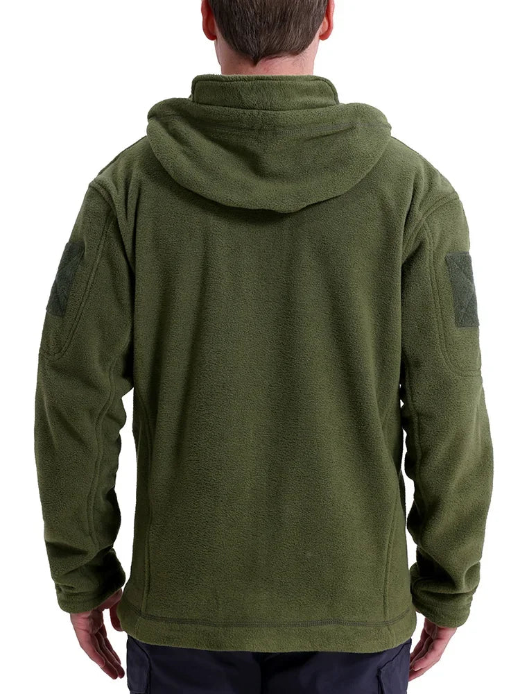 REFIRE GEAR Men's Hunting Fleece Jacket - Multi-Pocket Winter Outdoor Hoodie for NZ Expeditions