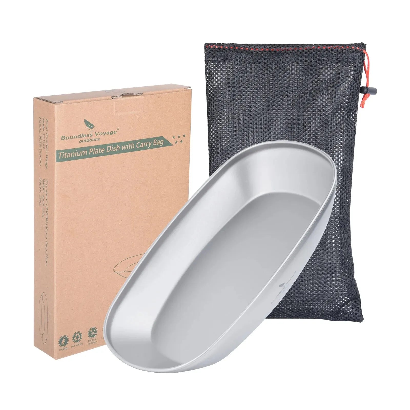 BOUNDLESS VOYAGE Titanium Plate – Ultralight & Durable Dinner Plate for Camping & Home