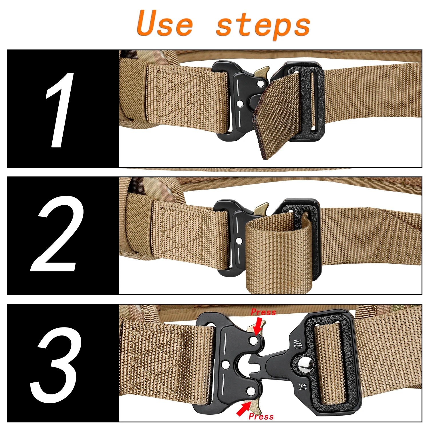 JSJM Tactical Belt Adjustable Padded Belt for Hunting and Outdoor Use