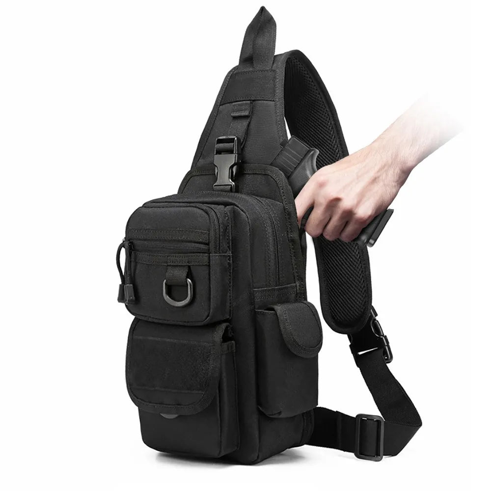 AIRSSON Men Casual Chest Bag – Universal Pistol Holster EDC Pouch for Hunting & Outdoor Sports